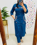Cotton Embroidered Kurta Set