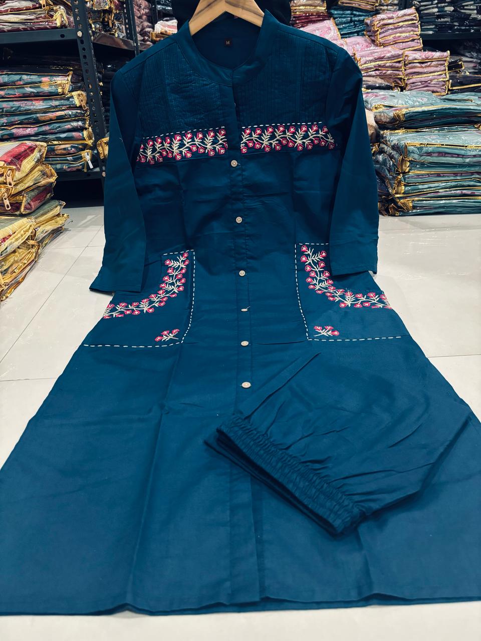 Cotton Embroidered Kurta Set