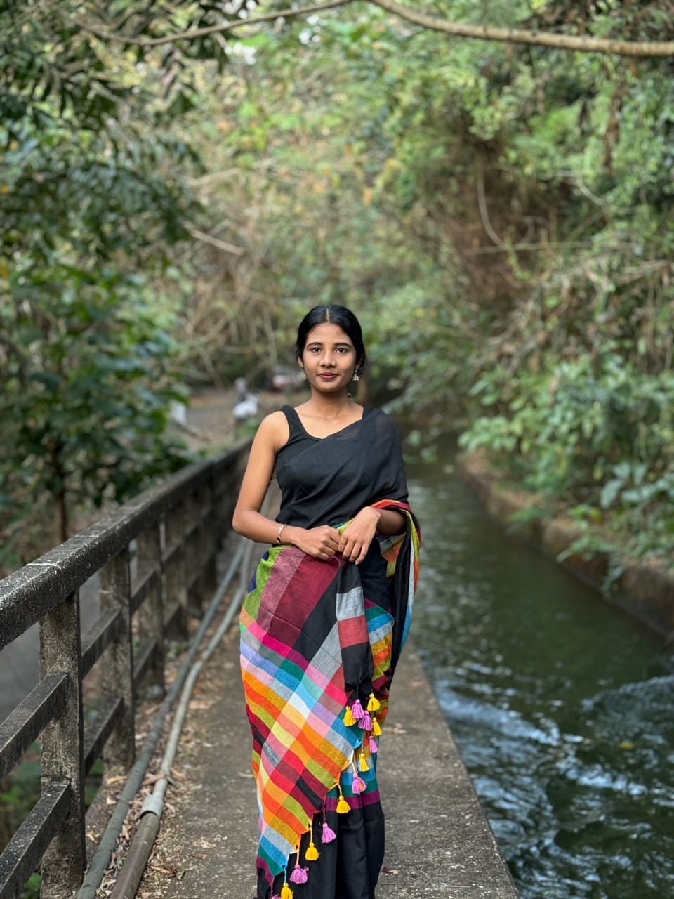 Elegant Multi-Color Khadi Cotton Saree - Formal & Festive Wear