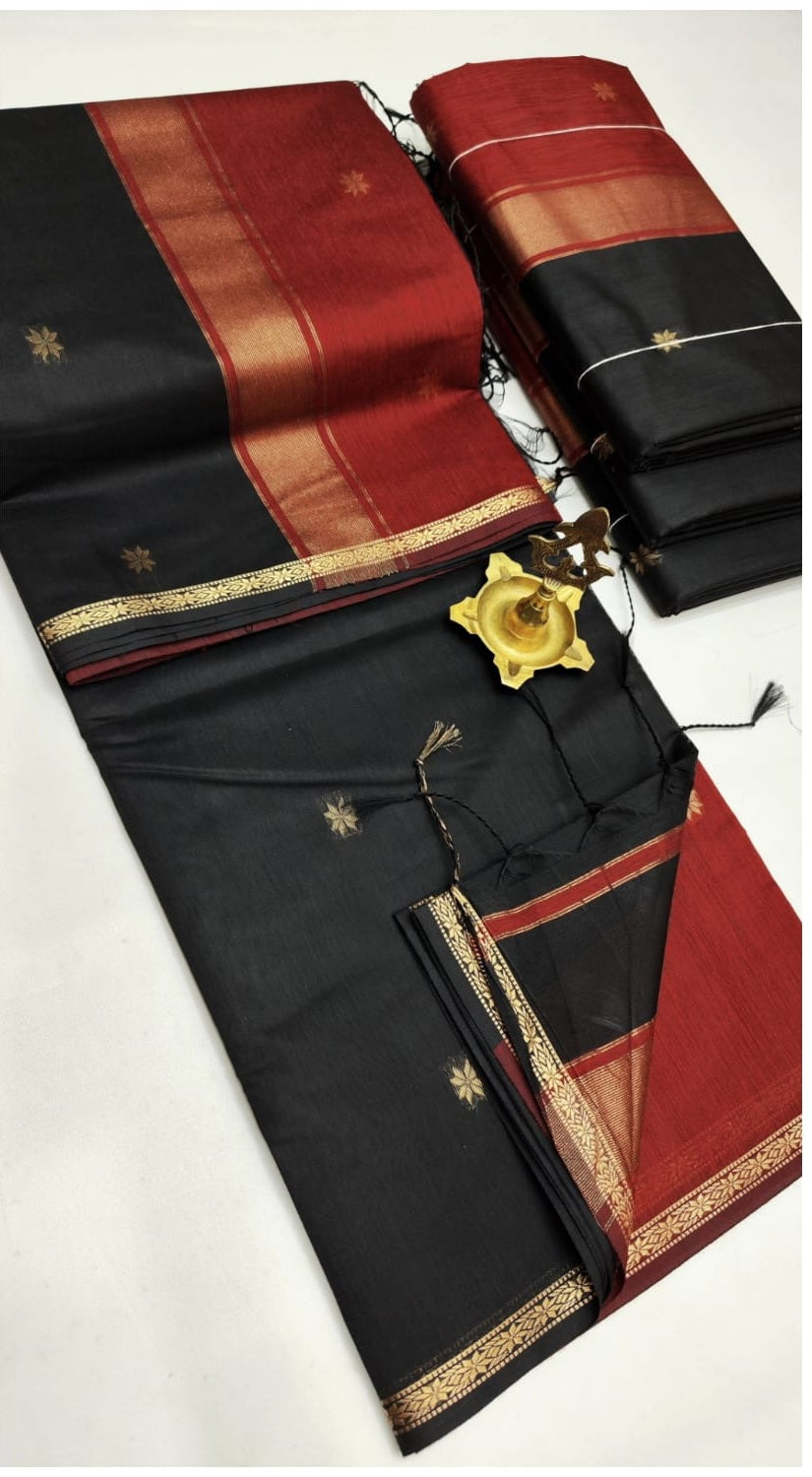 Maheswari Silk Cotton Sarees Premium silk cotton materials weaved