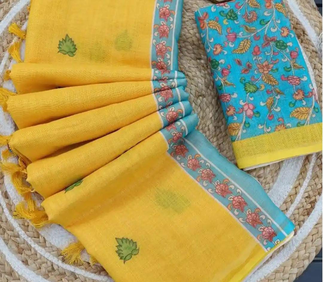 Office Wear Special: Soft & Shiny Premium Linen Cotton Saree