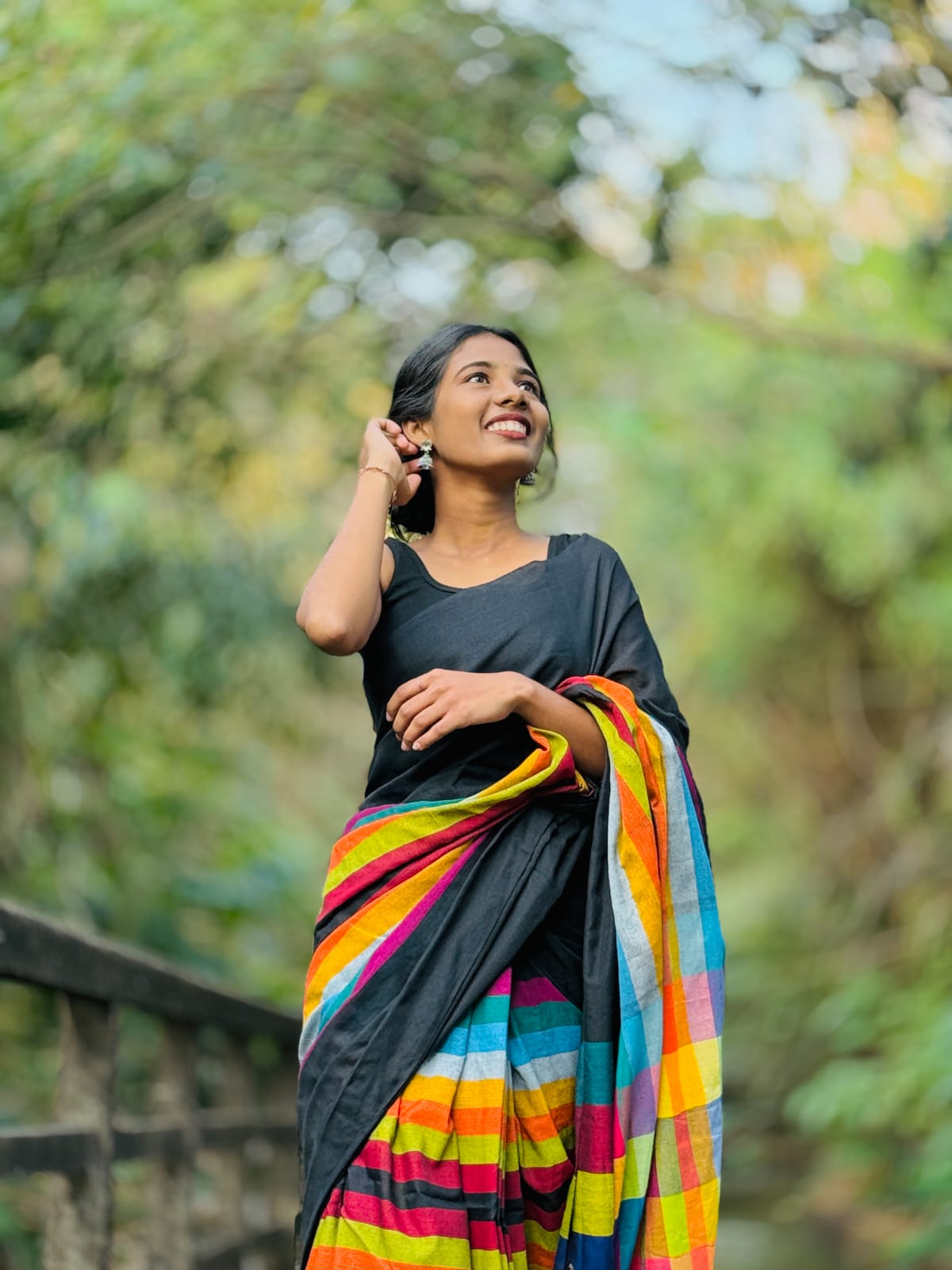 Elegant Multi-Color Khadi Cotton Saree - Formal & Festive Wear