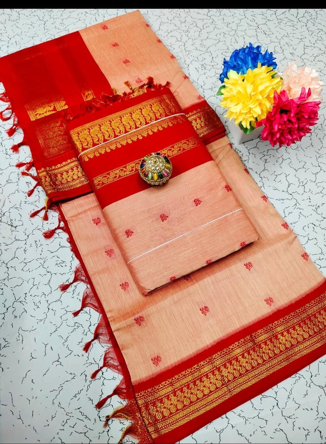 Premium Kalyani Cotton Checked Saree