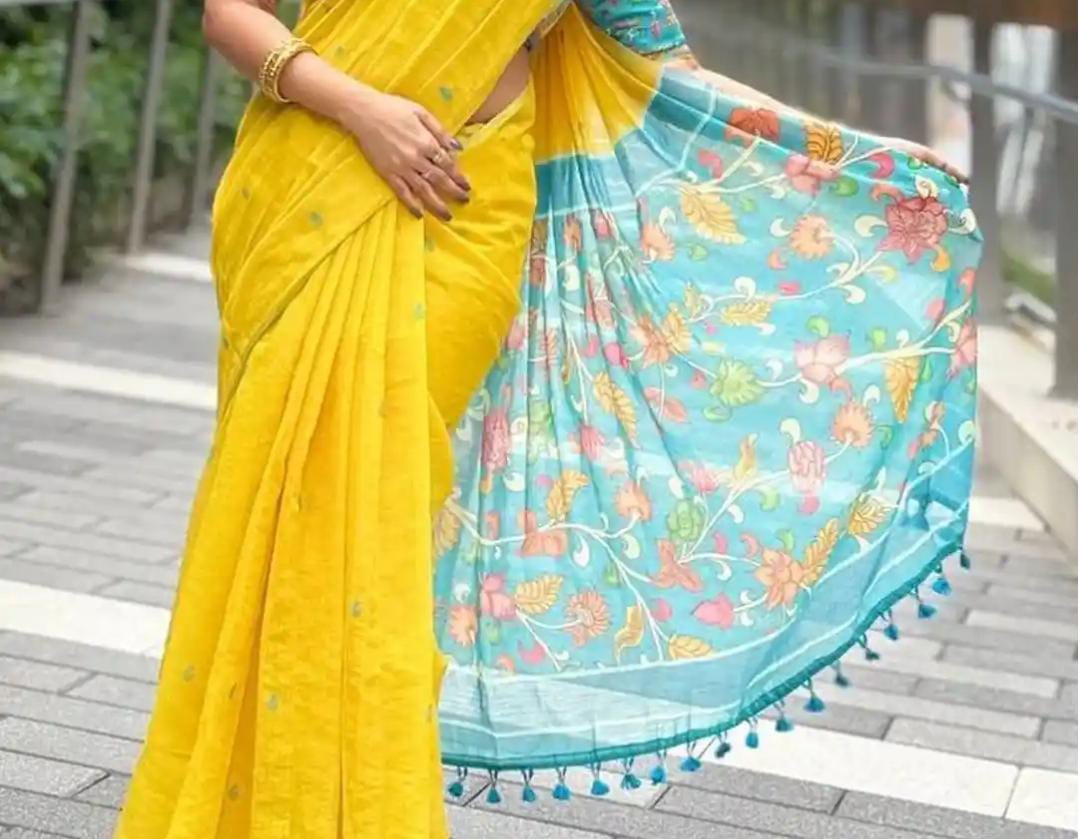 Office Wear Special: Soft & Shiny Premium Linen Cotton Saree